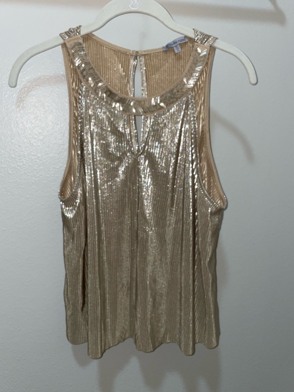 Charlotte Russe Metallic Gold Sleeveless Tank